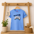 Trendy Game On Sky Blue T-Shirt For Boys & Girls Kids, 1 Year To 14 Years, Round Neck Half Sleeves TShirt